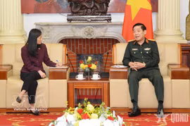 Vietnamese Deputy Minister of National Defence Senior Lieutenant General Nguyen Van Gau meets with US Ambassador to Viet Nam Jennifer Wicks on October 21. (Photo: VNA)