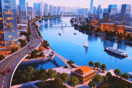 A graphic image of the Ben Nha Rong – Khanh Hoi Cultural Park and Bach Dang Public Green Park project, forming a cultural and historical riverside corridor along the Saigon River. (Photo published by VNA)