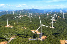 Two new wind power projects add 400 MW to Quang Tri's capacity, with investment topping 15 trillion VND. (Photo: VNA)