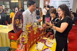 Introducing OCOP products to visitors at an OCOP fair (Photo: VietnamPlus)