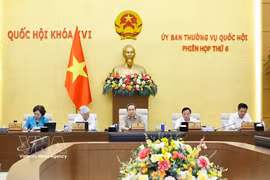 President of the National Assembly Tran Thanh Man speaks at the event. (Photo: VNA)