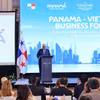 Panamanian President José Raúl Mulino speaks at the Panama-Vietnam Business Forum on October 7 in Hanoi. (Photo: VNA)