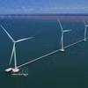 A perspective rendering of the Hoa Binh 2-1 and Hoa Binh 4 wind power plants in Vinh Hau commune, Ca Mau province. (Photo: VNA)
