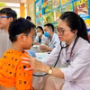Children undergo health screening. (Photo: Dong Da General Hospital in Hanoi)
