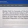 As screenshot of the press release published on the website of the Office of the Governor General of Canada.