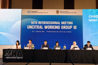 At the 10th intersessional meeting of UNCITRAL Working Group III in Ninh Binh province on September 7, 2026. (Photo: VNA)