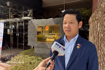 Tran Trung Kien, Secretary General of the Vietnam-Japan Economic Cooperation Promotion Association (VJECPA), talks to the Vietnam News Agency. (Photo: VNA)