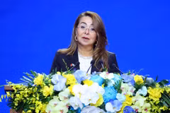 UNODC Executive Director Ghada Waly delivers her remarks. (Photo: Pham Kien – VNA)