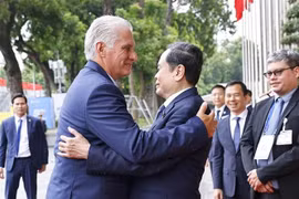 Chairman of the National Assembly Tran Thanh Man welcomes Miguel Díaz-Canel Bermúdez, First Secretary of the Communist Party of Cuba Central Committee and President of Cuba, September 2, 2025. (Photo: VNA)