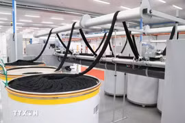 Dyed wool yarn products by Ninh Thuan Dyeing Co., Ltd (Photo: VNA)