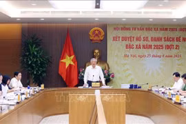 Permanent Deputy Prime Minister Nguyen Hoa Binh, Chair of the Amnesty Advisory Council, addresses the meeting on August 25. (Photo: VNA)