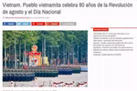Resumen Latinoamericano runs an article hailing Vietnam's grand parade marking the 80th anniversaries of August Revolution and National Day. (Photo: VNA)