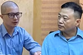 Pho Duc Nam (left), also known as Mr Pips, and Nguyen Hoa Binh, widely known as Shark Binh. (Photo: congan.com.vn)