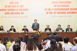 Vice Chairman of the NA Office Nguyen Van Hien speaks at the press conference on August 24. (Photo: VNA)