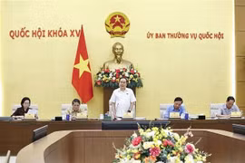 NA Chairman Tran Thanh Man speaks at the meeting. (Photo: VNA)