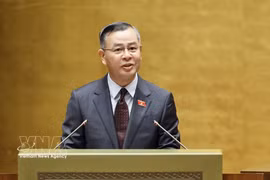 Minister of Finance Ngo Van Tuan speaks at the session (Photo: VNA)