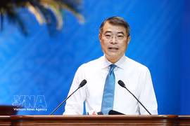PM Le Minh Hung speaks at the event (Photo: VNA)