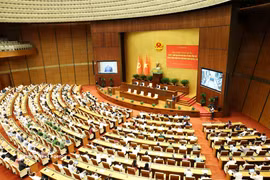 An overview of the the July 1 national conference reviewing the one-year operation of the three-tier administration model (Photo: VNA)