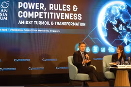 Chan Chun Sing, Minister for Defence of Singapore, speaks at the 18th ASEAN & Asia Forum on August 3 during the keynote dialogue, Power and Agency amidst Turmoil. (Photo: SIIA)