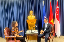 Vietnamese Ambassador to Singapore Tran Phuoc Anh in an interview with the Vietnam News Agency (Photo: VNA)