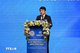 Vietnamese Deputy Foreign Minister Le Anh Tuan speaks at the event (Photo: VNA)