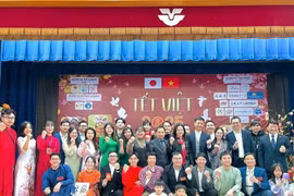 Vietnamese people in Higashi-Hiroshima city in Japan’s Hiroshima prefecture attend the Tet celebration on February 2. (Photo: VNA)