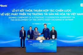 Representatives of VPBank and OKX sign the strategic memorandum of understanding. —(Photo courtesy of VPBank)