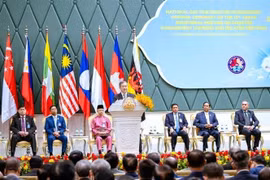 Cambodian Prime Minister Hun Mane addresses the 13th ASEAN Ministerial Meeting on Disaster Management (AMMDM) and the 14th Meeting of the Conference of Parties (COP) to the ASEAN Agreement on Disaster Management and Emergency Response (AADMER). (Photo: AKP/VNA)