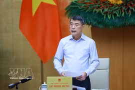 Prime Minister Le Minh Hung addresses the Government’s regular meeting for August on September 3. (Photo: VNA)