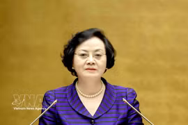 Secretary of the Party Central Committee and Deputy Prime Minister Pham Thi Thanh Tra speaks at the conference. (Photo: VNA)