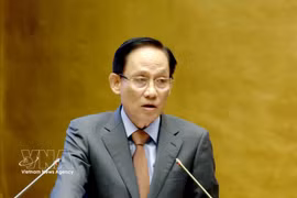 Minister of Foreign Affairs Le Hoai Trung speaks at the national conference on September 3 on studying, disseminating and implementing a number of Politburo resolutions and directives. (Photo: VNA)