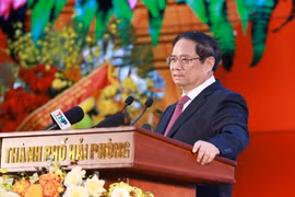 Prime Minister Pham Minh Chinh addresses the ceremony in Hai Phong city on June 30. (Photo: VNA)