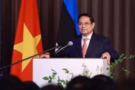 Prime Minister Pham Minh Chinh speaks at the Vietnam–Estonia business forum. (Photo: VNA(