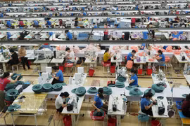 A section of the apparel production line at the TNG Song Cong Factory in Thai Nguyen province. (Photo: VNA)