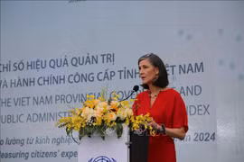 Ramla Khalidi, UNDP Resident Representative in Vietnam, speaks at the event (Photo: VNA)