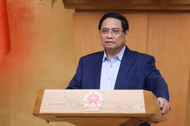 Prime Minister Pham Minh Chinh chairs a thematic government session on the International Financial Centre in Vietnam. (Photo: VNA)
