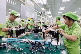 A production line for electrical wire harness assemblies at Bandai Company (Photo: VNA)