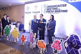 The Sports Authority of Thailand hosts the broadcaster meeting and press briefing on September 8 to provide information about the 33rd SEA Games and the 13th ASEAN Para Games. (Photo: VNA)