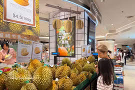 A durian stall at APITA supermarket (Photo: VNA)