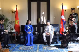 Vietnamese Vice State President Vo Thi Anh Xuan (left) and Nepali Vice President Ram Sahaya Prasad Yadav (Photo: VNA)