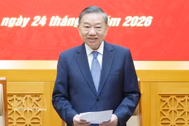 Party General Secretary and State President To Lam addresses the second meeting of the Central Military Commission for the 2025-2030 term in Hanoi on June 24 (Photo: VNA)