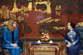 Deputy Prime Minister Pham Thi Thanh Tra (R) and Silvia Danailov, UNICEF Representative in Vietnam. (Photo: VNA)