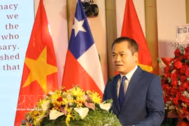 Vice President of the Da Nang Union of Friendship Organisations Nguyen Ngoc Binh speaks at the ceremony marking the 55th anniversary of diplomatic relations between Vietnam and Chile (1971–2026) in Da Nang on the evening of July 14, 2026. (Photo: VNA)