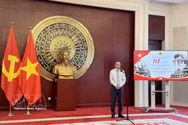 Vietnamese Ambassador to China Pham Thanh Binh speaks at the event. (Photo: VNA)