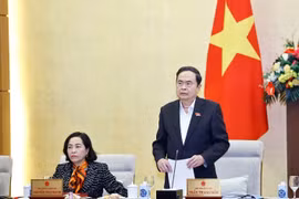 NA Chairman Tran Thanh Man speaks at the meeting on March 31. (Photo: VNA)
