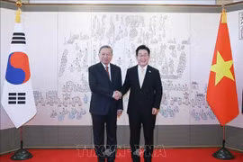 Party General Secretary To Lam (L) and Korean President Lee Jae Myung (Photo: VNA)