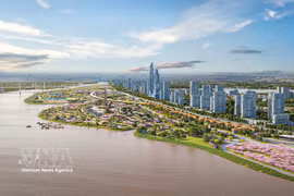 The Red River Scenic Boulevard Axis is designated as one of nine key development corridors of Hanoi. (Photo: VNA)