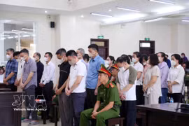 Defendants at the appellate trial in Hanoi on May 20 (Photo: VNA)