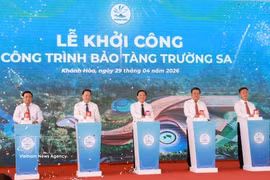 The groundbreaking ceremony for the Truong Sa Museum in Cam Lam commune, the south central province of Khanh Hoa, on April 29 (Photo: VNA)