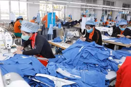 Garment production for export at Hung Viet Garment Company in Hung Yen province. (Photo: VNA)